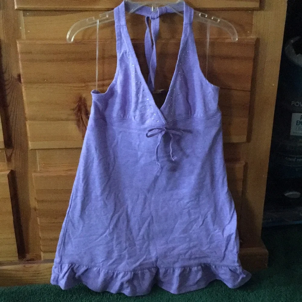 Original Justice Purple Halter swim cover size 14